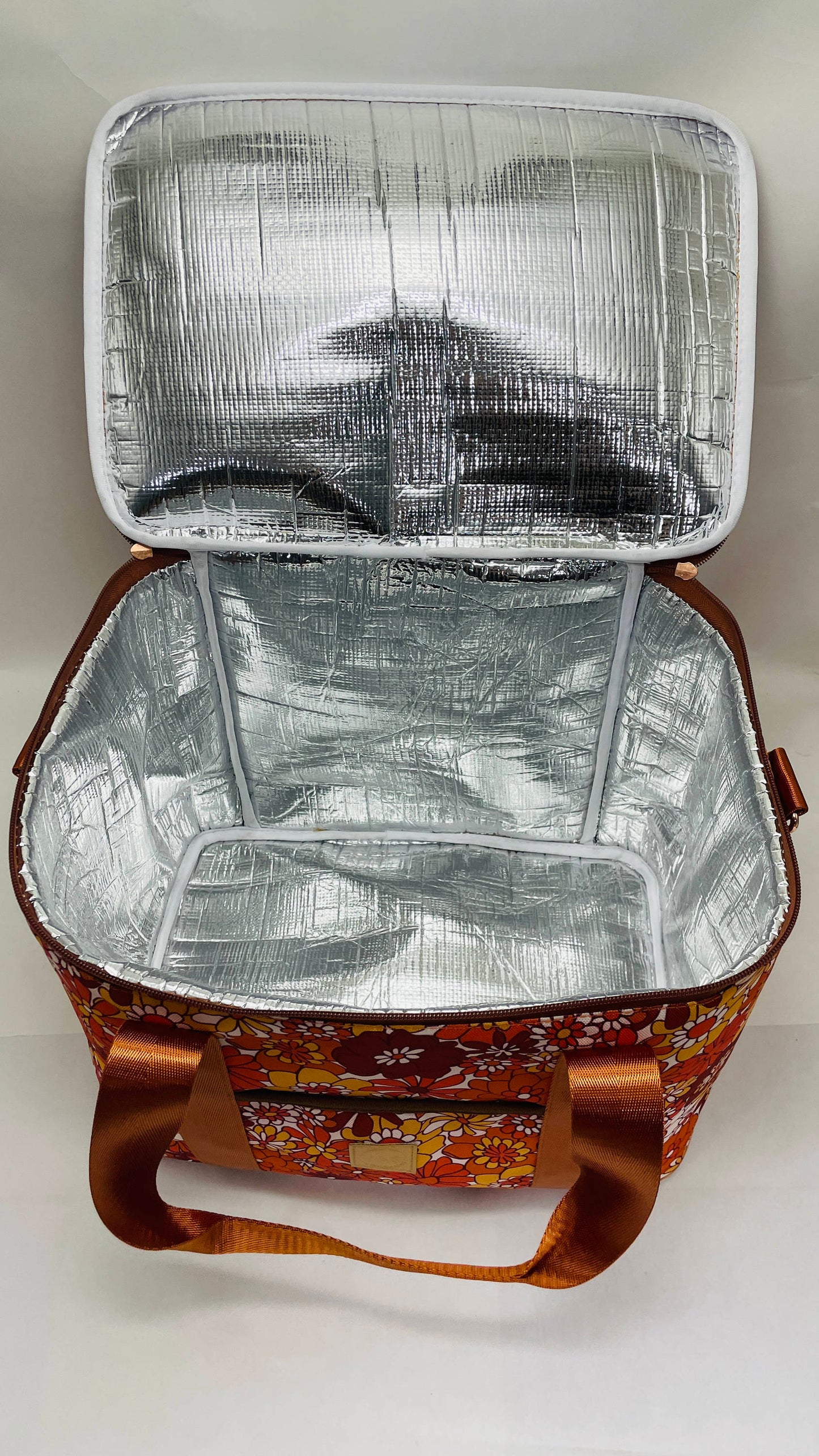 Retro Floral Insulated Picnic Cooler Bag