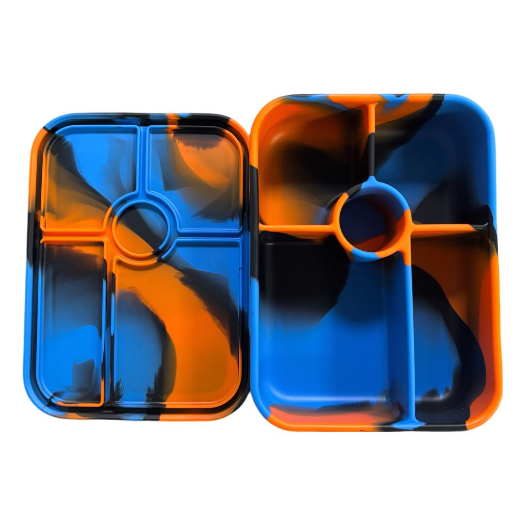 5 Compartment Silicone Bento Midnight Orange