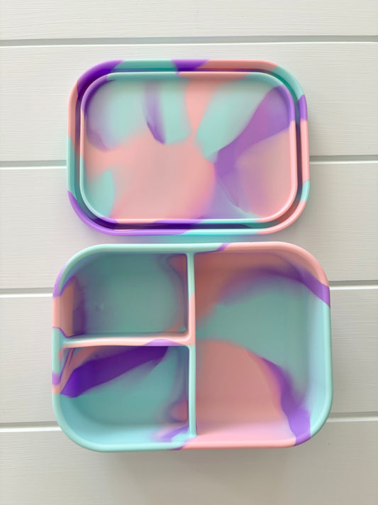 3 Compartment Silicone Lunchbox Mermaid Multi-Colour