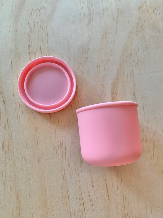Silicone Snack Container Pastel Pink