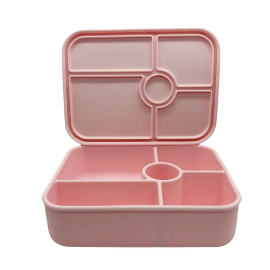 5 Compartment Silicone Bento Baby Pink