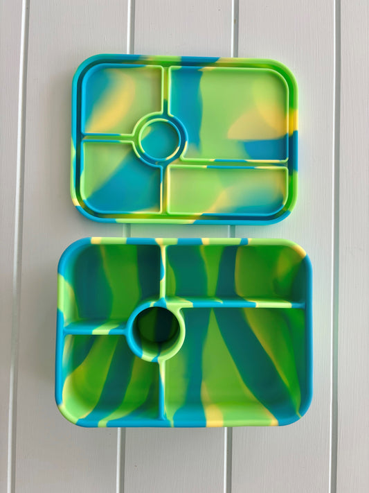 5 Compartment Silicone Bento Bright Lime