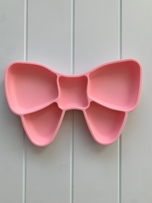 Silicone Bow Divider Plate - Pink