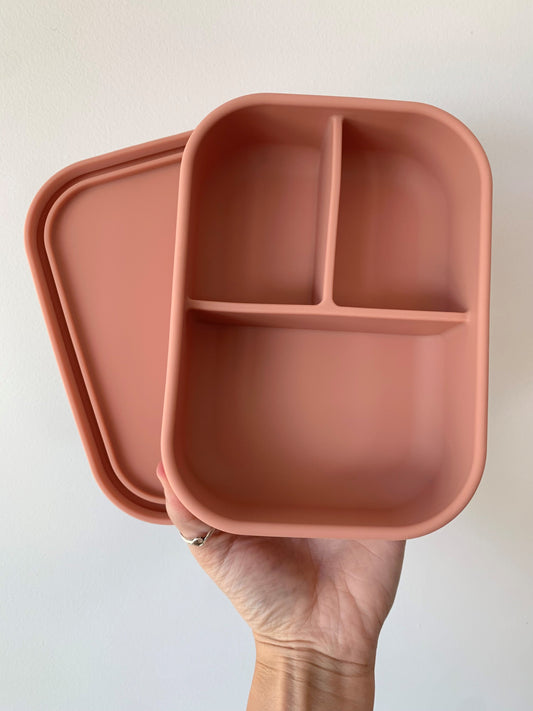 3 Compartment Silicone Lunchbox Blush Pink