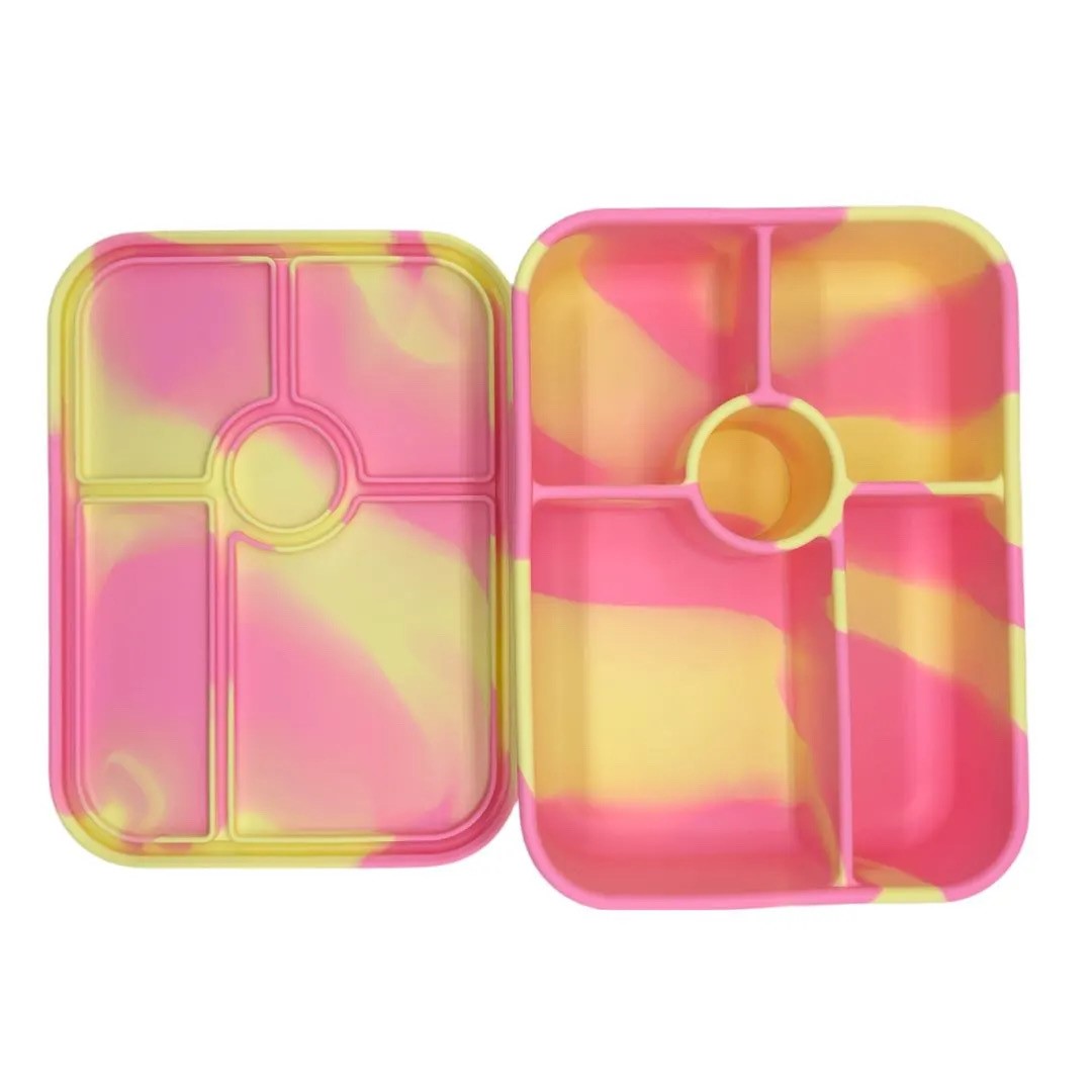 5 Compartment Silicone Bento Pink Lemonade