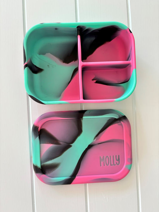 3 Compartment Silicone Lunchbox Midnight Pink
