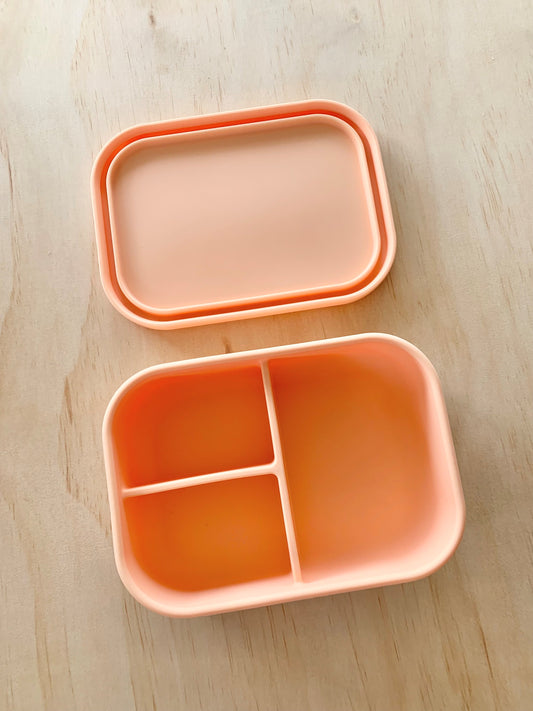 3 Compartment Silicone Lunchbox Pastel Peach