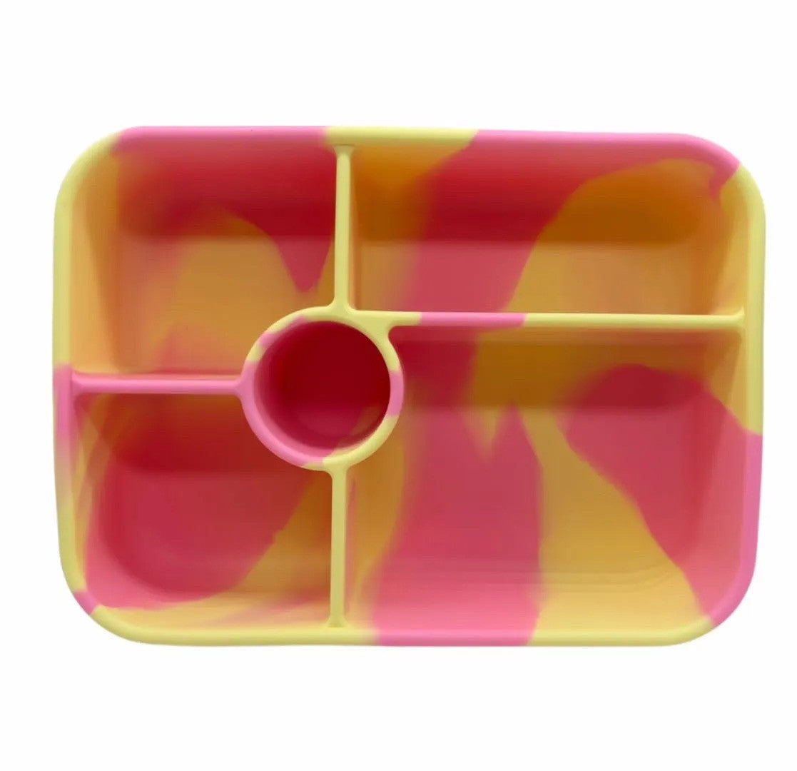 5 Compartment Silicone Bento Pink Lemonade