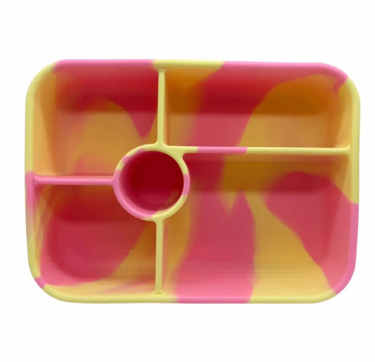 5 Compartment Silicone Bento Pink Lemonade