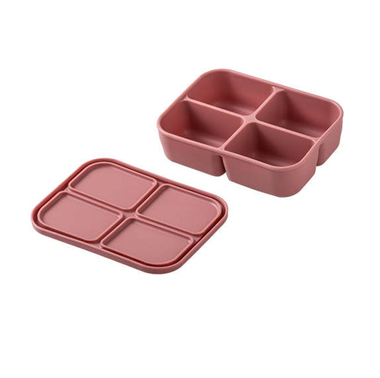 Rose Pink Silicone 4 Multi-Snack Box