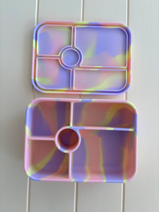 5 Compartment Silicone Bento Rainbow Paddle Pop