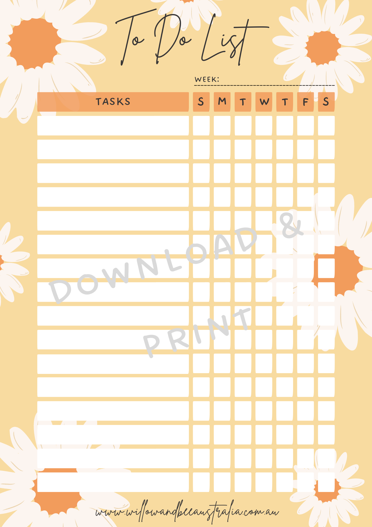 To Do Template.pdf To-Do List PDF Printable Template – Willow&Bee