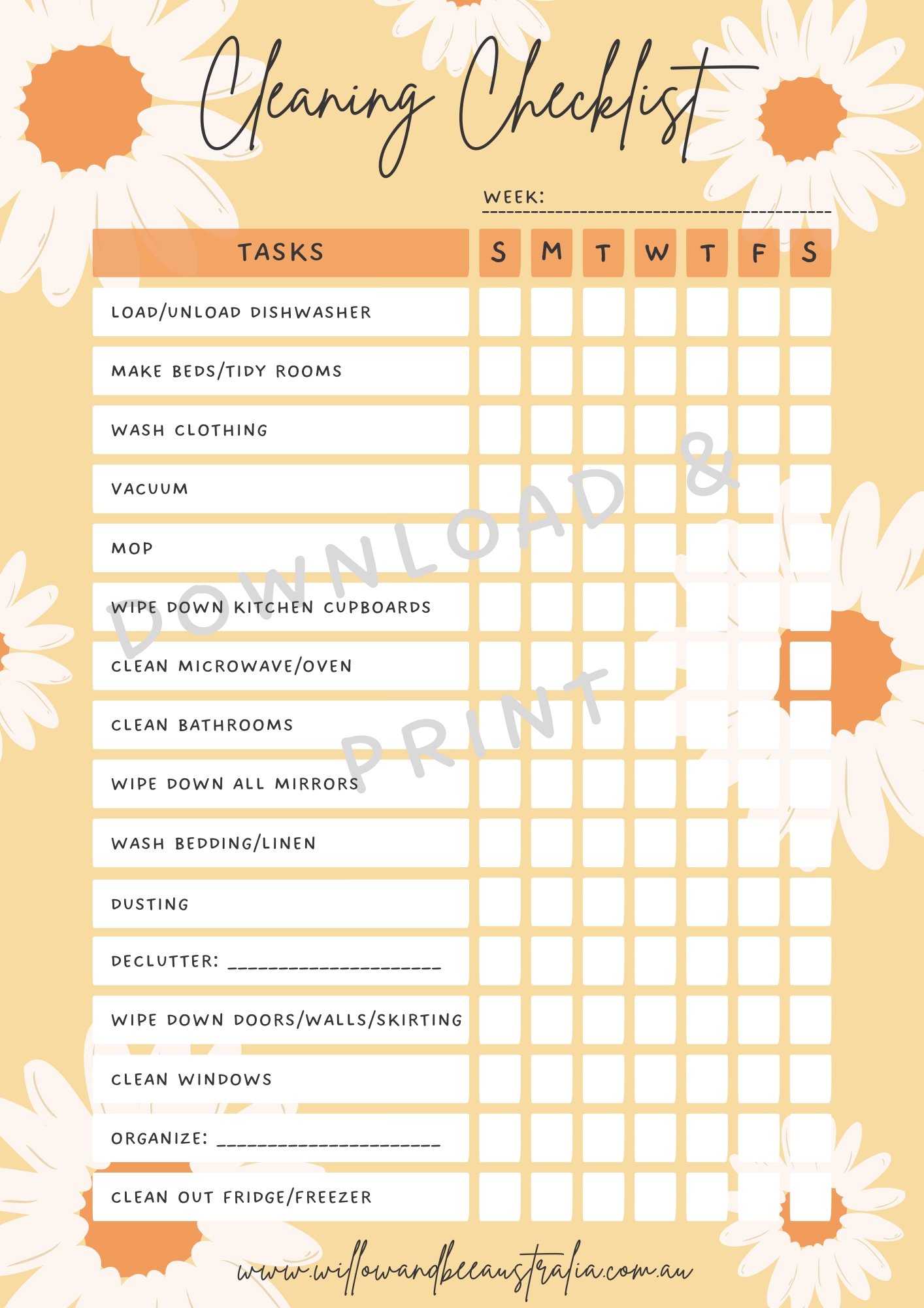 Printable Cleaning Charts Free Printable Cleaning Planner A Pretty