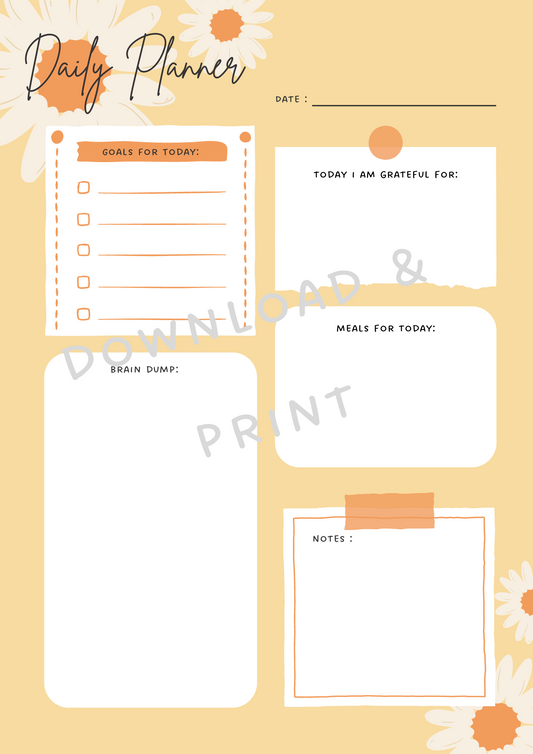 Daily Planner PDF Printable Template