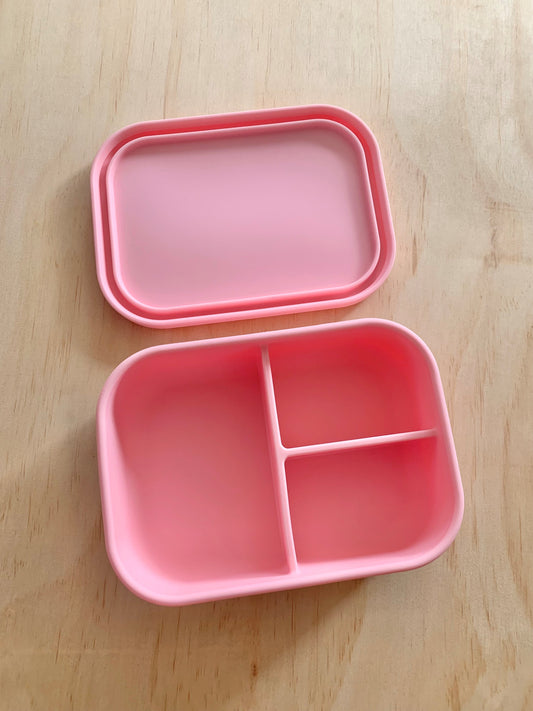 3 Compartment Silicone Lunchbox Pastel Pink
